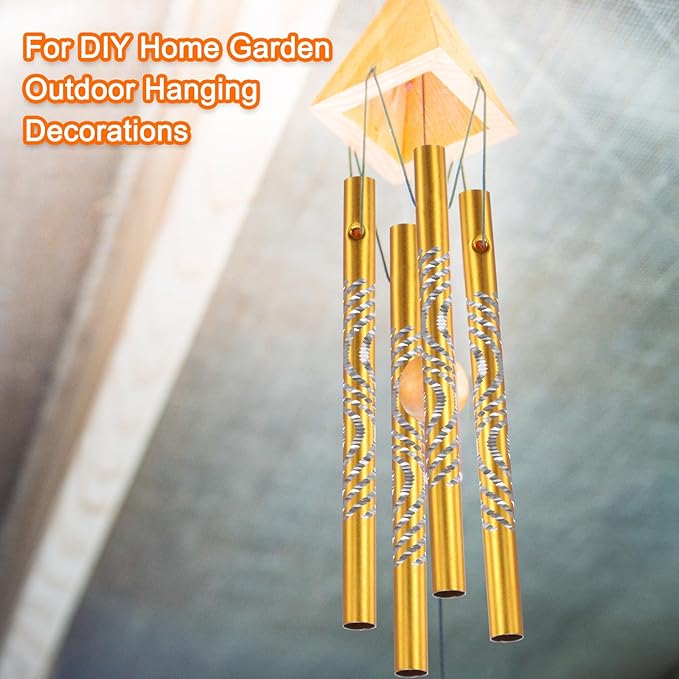 M METERXITY 24-Pack Wind Chime Tubes, 4 Sizes Aluminum Metal Wind Bell Empty Tubes for Outside/Adults Arts and Crafts/DIY [Yellow]