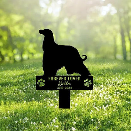 Custom Afghan Hound Metal Memorial Garden Stake Personalized Pet Grave Marker Name Sign Remembrance Stake Decor Sympathy Dog Loss,Outdoor Statues for Yard Garden Lawn Patio Pathway Grave Ornament.
