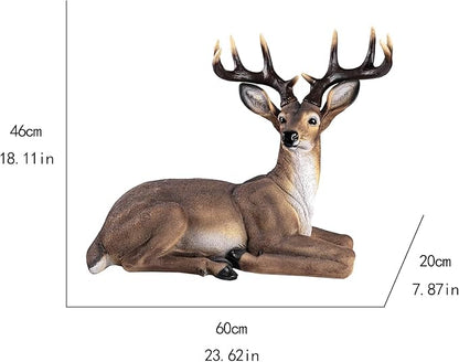 Outdoor Large-Sized Deer Garden Statue,Decorative Sculpture, 23 inches Indoor/Outdoor Garden Decoy Animal Statue Forest Fawn Sculpture
