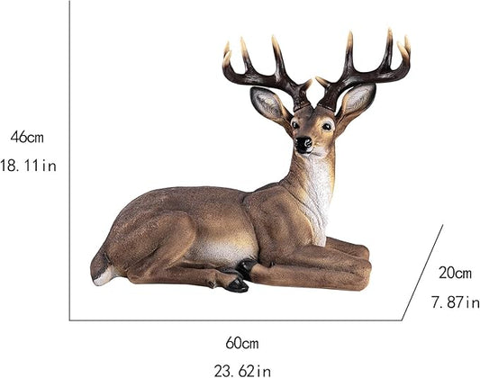 Outdoor Large-Sized Deer Garden Statue,Decorative Sculpture, 23 inches Indoor/Outdoor Garden Decoy Animal Statue Forest Fawn Sculpture
