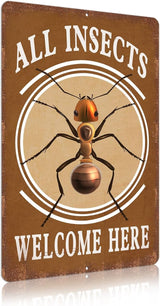 Vintage Garden Signs all pollinators welcome here Retro Yard Metel Tin Signs outdoor Aluminium Wall Decor