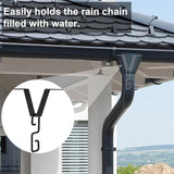 Pndeyo 2 Sets Rain Chain Clip Gutters Adapter, V Type Rain Chimes Connector Holder, Alloy Gutter Clip Hook Hanger Outside Hardware for Rain Catcher Rain Diverter Downspout- Black
