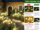 SunKite Solar Garden Lights - 4 Pack 10 LED Solar Firefly Lights Sway by Wind Outdoor Waterproof Solar Decorative Lights, Solar Outdoor Lights for Yard Patio Walkway Decoration, Warm White