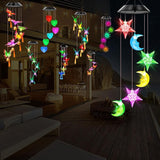 Solar Wind Chimes Outdoor Color Changing Lights, Gift for Women Mom Grandma Sister Best Gifts, Wind Chimes Unique Outdoor Garden Yard Decor (Star and Moon)
