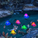 pearlstar Solar Pond Lights - Waterproof LED RGB Solar Floating Lights for Swimming Pool, Spa, Patio, Wedding Party, Christmas Decorations (2Pcs Lotus)