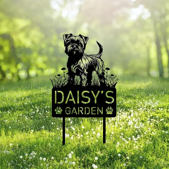 Custom Affenpinscher Dog Metal Memorial Garden Stake Personalized Pet Grave Marker Name Sign Remembrance Stake Decor Sympathy Dog Loss,Outdoor Statues for Yard Garden Lawn Patio Pathway Grave Gift.