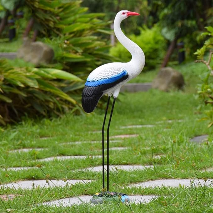 Garden Statue Animal Sculpture Outdoor Decor Gift Outdoor Statues Outdoor Garden Simulation Animal Sculpture Figurine Crane Statue Garden Courtyard Animal Decoration(22 * 9 * 63cm)