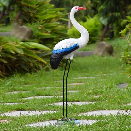 Garden Statue Animal Sculpture Outdoor Decor Gift Outdoor Statues Outdoor Garden Simulation Animal Sculpture Figurine Crane Statue Garden Courtyard Animal Decoration(22 * 9 * 63cm)