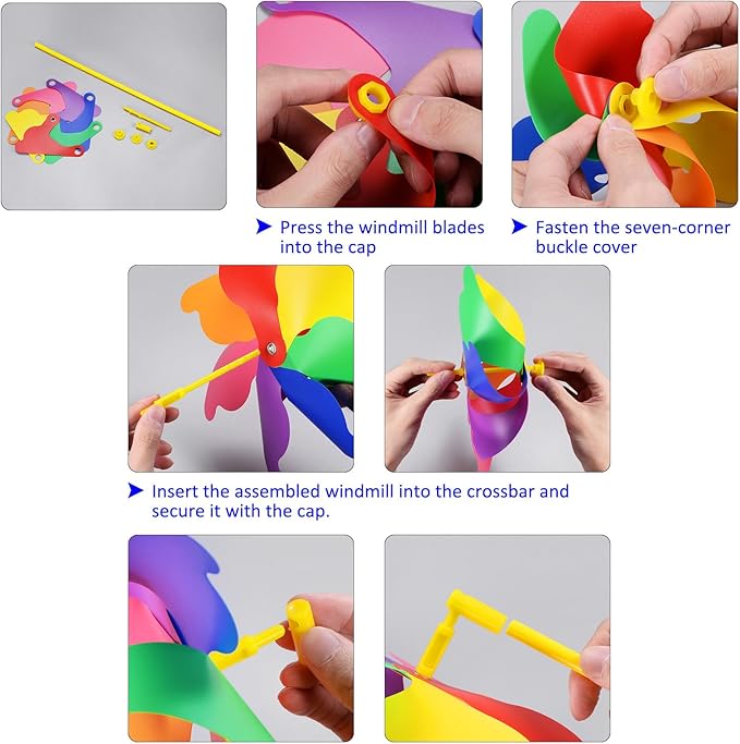 M METERXITY 1 Set Wind Spinner - 12 Inch Pinwheels for Yard and Garden,Apply to Garden Decor/Yard Decorations Outdoor/Backyard Decor/Yard Art (Colorful Dots Windmill)