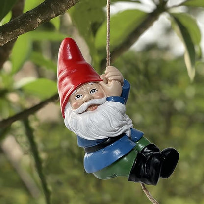 TIANCENTRAL H Hanging Garden Gnome Statue Decoration Gnomes Garden Statue Figurine Ornament Outdoor Statue Decor for Outside Patio Yard Lawn