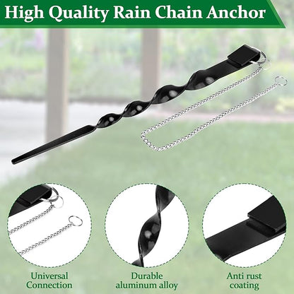 Rain Chains Direct Ground Anchor-13 Rain Chain Accessories for Eaves Drain Chain Fixed Stake Replacement