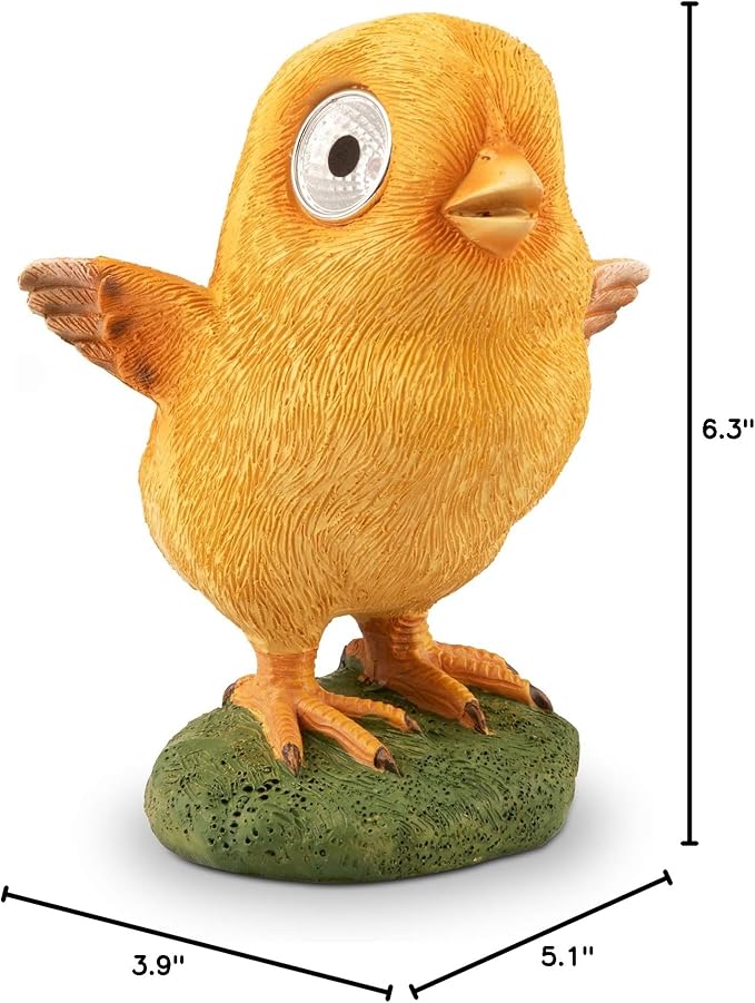 Blazin Solar Garden Baby Chick Decoration | Outdoor Yard Decor - Lawn Ornaments | Solar Decorative Lights for Patio, Balcony, Deck | Weather Resistant - LED | Housewarming Gift | Auto On/Off