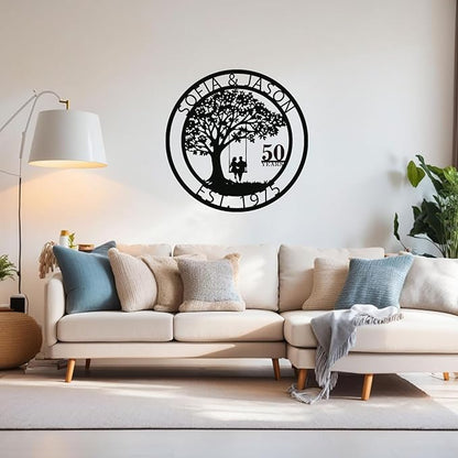 efcustomgifts Custom 50th together Iron Metal signs Wedding Anniversary Couples Gift Love Birds Decoration Gift for Her and Him, 1st to 50th or 60th Anniversary