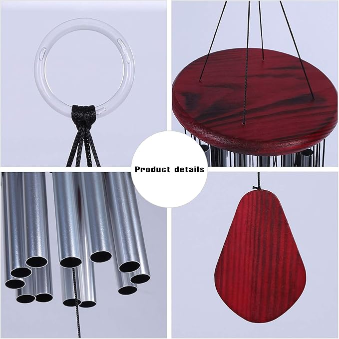 Large Aluminum Wind Chime Tubes, 27 Tubes Wind Chimes Hanging Bell Garden Decoration for Outdoor Living Yard Garden 34.6in
