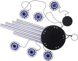 Blue Evil Eye Amulet Wind Chimes Outdoor Hanging Decor, Mobile Evil Eye Blessing Windcatcher, Evil Eye Wind Bells, Blue Evil Eye Wind Chimes for Home, Gift for Mom, Balcony, Patio, Garden Decoration