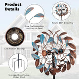 360° Wind Spinners Outdoor,13” Kinetic Wind Spinner,Yard Art Windmill with Metal Stake,Vintage Metal Wind Sculptures & Spinners,Waterproof Pinwheels Large Wind Spinner for Yard and Garden