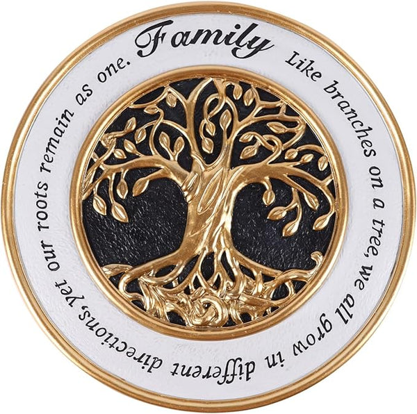 Youdear Memorials 10 Inch Family Tree Garden Decorative Stones, Stepping Stones for Outdoors and Indoors, Garden Décor