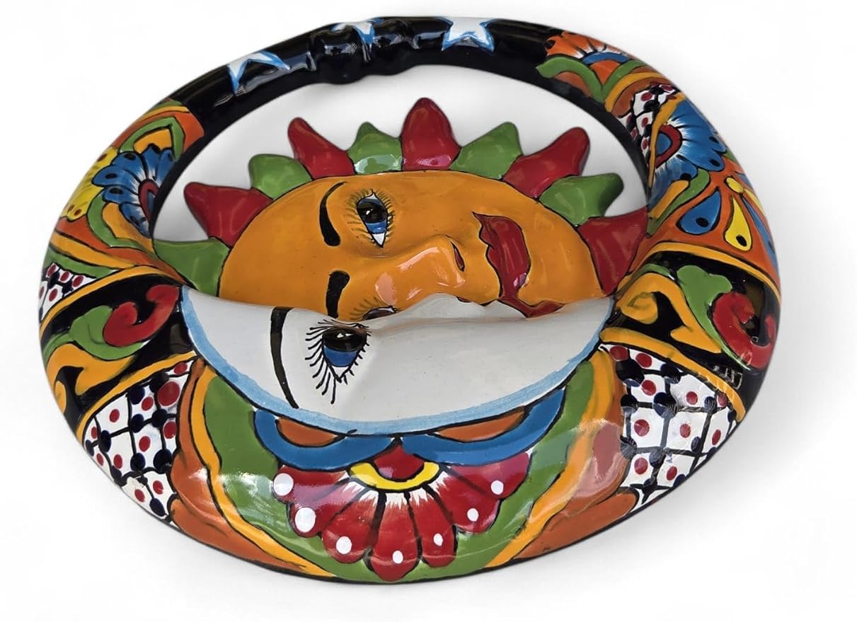 Hanging Wall Eclipse Medium Indoor Outdoor Multi Colored Figure Glazed