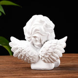 BRABUD Resin White Angle Statue Praying Cherub Statue Indoor Outdoor Home Garden Wings Angel Decoration Figurine Collection 4.9'' TQGJBS70