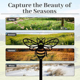 WADORN Bee Metal Yard Stakes Spring Decor, 10.6" Bee Outdoor Statues Silhouette Black Cute Bees Yard Art Stakes Bees Lover Gifts Indoor Outdoor Ornaments Decoration for Garden Patio Backyard Lawn