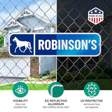 SmartSign Customize Your Own Blue Street Sign with Horse Symbol | 6" x 24" 3M EG Reflective Aluminum
