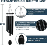 Woodstock Chimes Signature Collection, Gregorian Chimes, Alto (27'') Black, Inspirational and Memorial Wind Chimes for Outdoor, Patio, Home or Garden Décor (GABB)