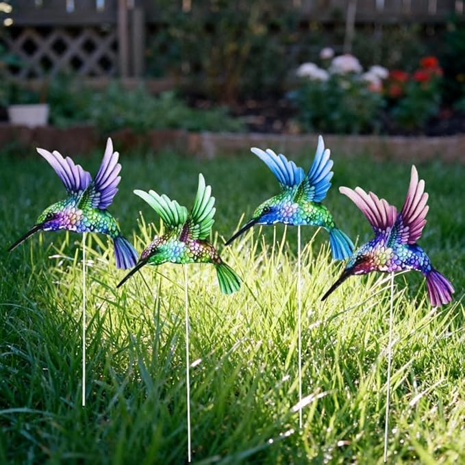 A Set of Adorable Wrought-Iron Garden planters is Suitable for Various Places Such as patios, courtyards, corridors, etc. (Hummingbird)