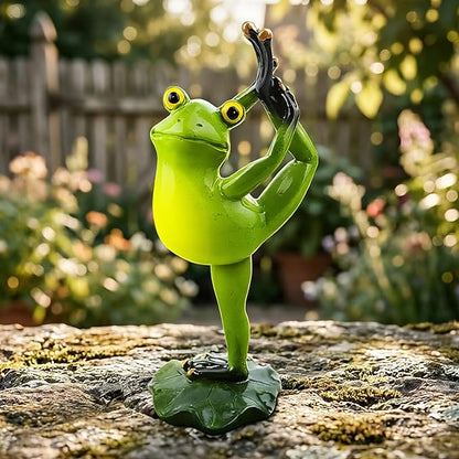 Garden Frog Statues – Funny Outdoor Figurines for Yard, Patio, Lawn, Indoor Decor – Cute Animal Ornaments & Plant Hangers – Birthday for Women (1 Pack - Dancing Frog)