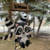 Animal Wind Garden Metal Sculpture Outdoor Art for Yard Patio (Light Gray, 30CM)