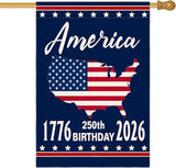 AVOIN colorlife 1776-2026 America 250th Anniversary Patriotic House Flag 28x40 Inch Double Sided Outside, 4th of July American 250 Years Yard Outdoor Decoration