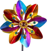 13" Metal Wind Spinner Outdoor - Kinetic Wind Sculpture with Metal Stake, Art Decor for Garden, Yard, Patio, Lawn - Ideal Gift for Family & Friends
