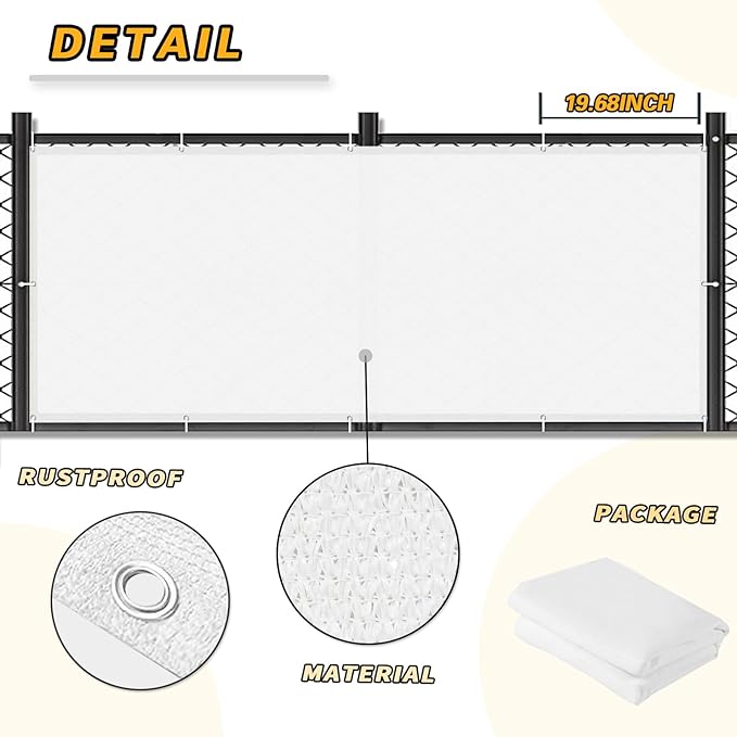 LOVE STORY Balcony Privacy Screen, 3'x11' Deck Shield Screen Fence Cover,UV Protection and Weather-Resistant,3 FT Height for Deck, Patio, Backyard, Outdoor Pool, Porch, Railing, White