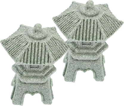 Yardwe 10pcs Stone Pagoda Statue Mini Pagoda Model Zen Sculpture Garden Ornament Home Decor