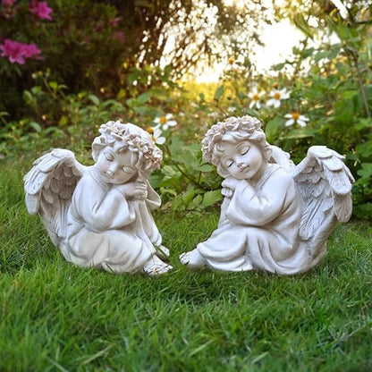 Angel Statue Garden Decor for Outside Solar Yard Art Outdoor Decorations Patio Porch Home Lawn Ornaments Christmas Light up Figurine Backyard Memorial Gift Idea Mom Mother Grandma