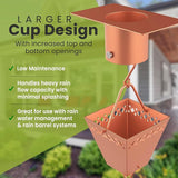 Rain Chain Kit w/Adapter & Extension | Copper Rain Chains for Gutters 10 ft | Rain Chain | Gutter Chain Downspout | Rain Chains for Outside | Rain Catcher | Rain Chimes