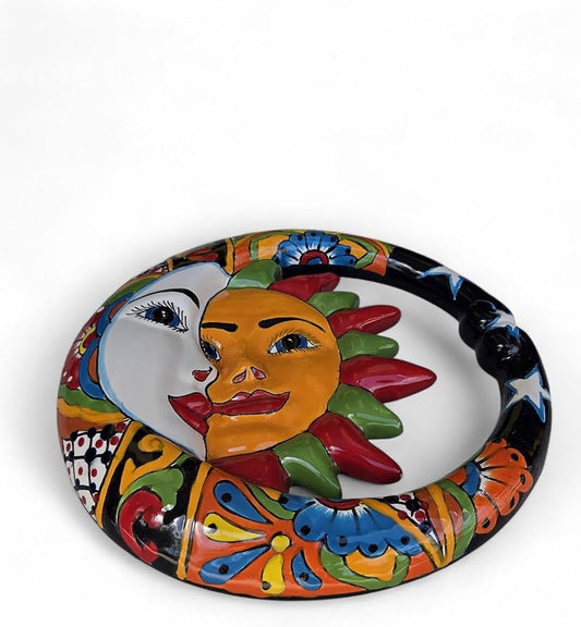 Hanging Wall Eclipse Medium Indoor Outdoor Multi Colored Figure Glazed