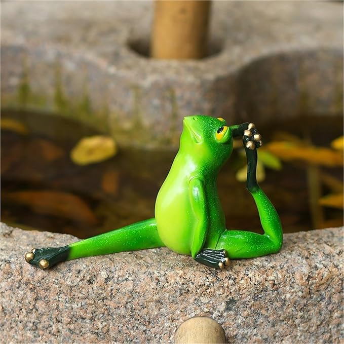 Garden Decor Frog Statue Outdoor Garden Sculptures for Yard Lawn Resin Animal Figurines Yoga Art Gardening Gifts(Half Pigeon Pose)