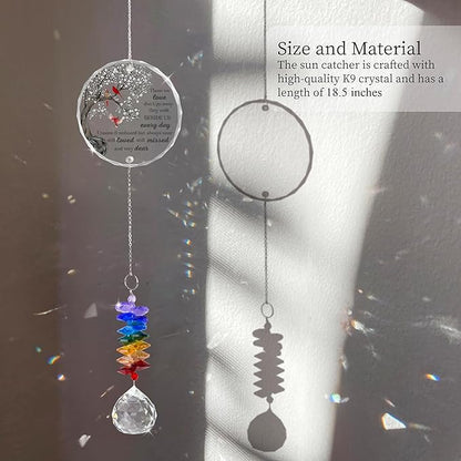 Memorial Suncatcher Ornament Sympathy Gift for Loss of Loved One - Crystal Rainbow Maker - Those we Love Don't go Away - Hanging Crystal Decor - Loss of Family Pet