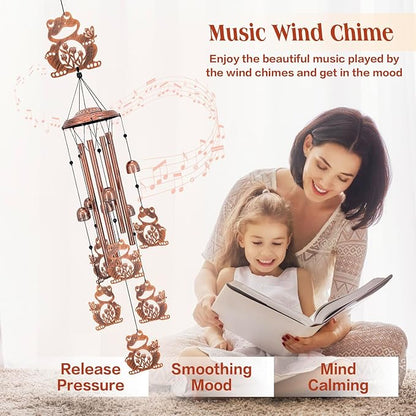 Frog Wind Chimes Outdoor Frog Gifts for Women Men Mom Gardening Birthday Gifts Metal Memorial WindChimes for Outside/Indoors, Lawn, Patio, Yard Art, Garden Decor, Yard Decorations