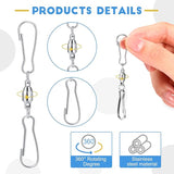 TecUnite 10 Pack Swivel Hooks Clips Smooth Spinning Dual Clip Hanging Windsock Wind Spinners Wind Chimes Crystal Twisters Party Supply