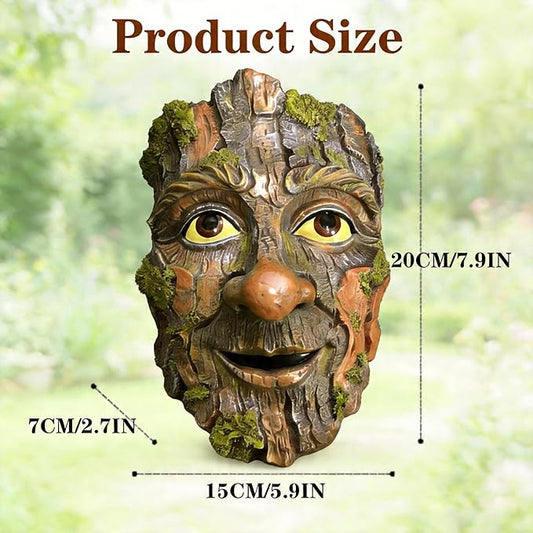 Whimsical Tree Face Outdoor Statues Garden Decoration, Old Man Resin Statue Outdoor Tree Hugger for Yard Art, Trees Decorations Outdoor Wallmounted Statue