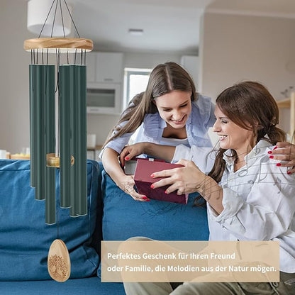 Astarin Windchimes Outdoors with Engraved Lifetree，30 Inch Memorial Wind Chime for Outside，Sympathy Wind Chime for Loved One,Outdoor Wind Chimes for Mother,Green Wind Chimes.