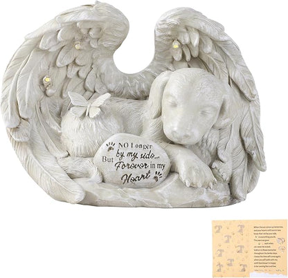 Dog Memorial Gifts, Dog Angel Statue Garden Solar Light, Pet Memorial Figurine