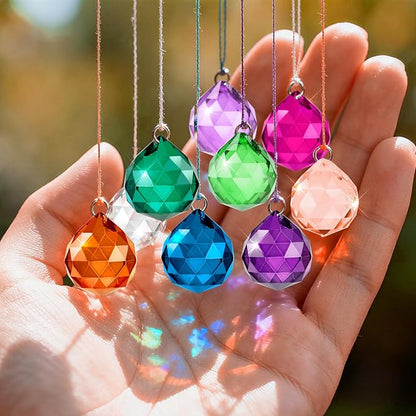 Suncatcher Crystal Prism Ball 20mm, Multicolor Crystal Ball Rainbow Prism Pendants Window Hanging Decor for Home, Garden, Party, Gift 40 Pack