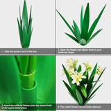DDQ Metal Agave Plant Outdoor Decor with Artificial Flowers, Mexican Style Garden Sculpture, Waterproof Yard Art for Patio Lawn, Multiple Flower Options (Green Agave + Sunflower/Red/Yellow/Purple)