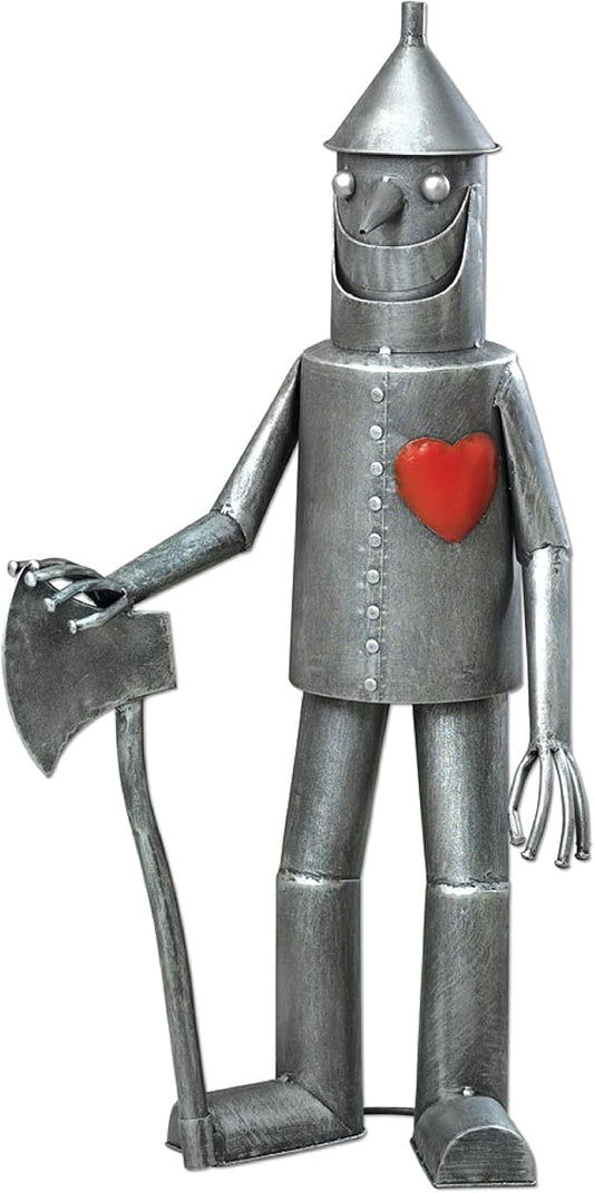 Bits and Pieces - 30.5” Tall Tin Woodsman with a Heart Garden Statue - Yard Decorations - Outdoor Sculptures - Garden Decor - Tin Man Yard Art