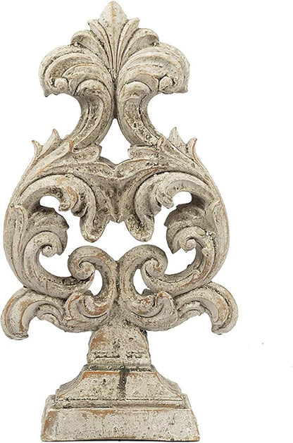 A & B Home 14.5" Decorative Crested Arrow Cement Sculpture with Aged Finish for Indoor Outdoor