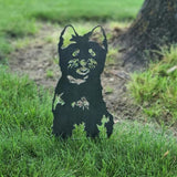 Dog Style Metal Puppy Silhouette Garden Statues French Bulldog/Doberman Pinscher Backyard Lawn Stakes, Festival Decorations & Yard Decor Iron Art (S)