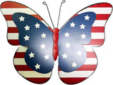 Rustic Metal Americana Butterfly Patriotic Wall Decor American Flag Hanging Ornaments 4th July Garden Yard Signs Independence Day Indoor Outdoor Wall Decoration
