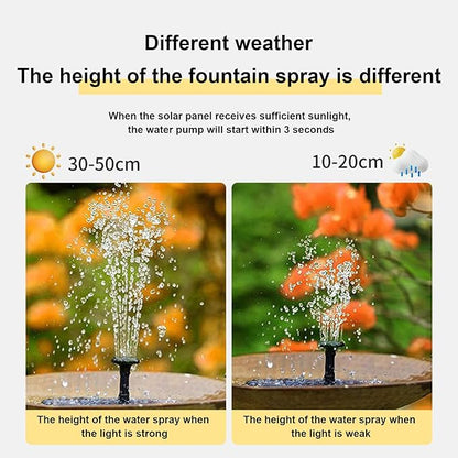 Solar Bird Bath Fountain Pump, Floating Garden Water Pump, Outdoor Patio Porch Backyard Pond Pool Landscape Decorative Bird Bath Feature